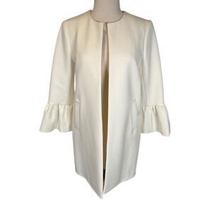 Zara Woman White Overcoat – Size Medium (Excellent Used Condition) Professional